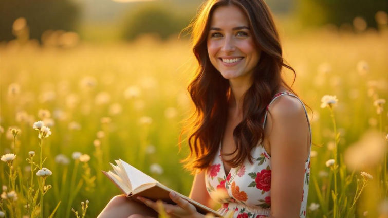 Primavera,donna,libro