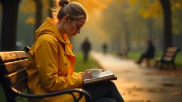 Panchina, te, libro, lettura
