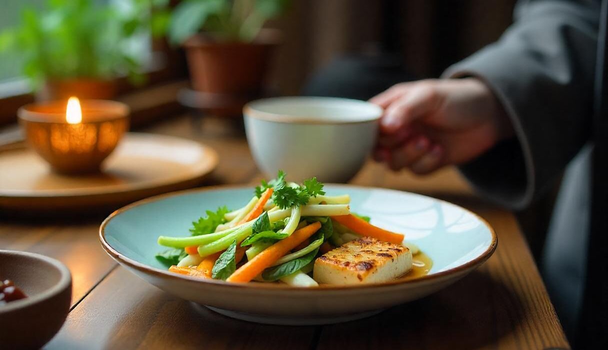 Piatto mini al verdure, tazza